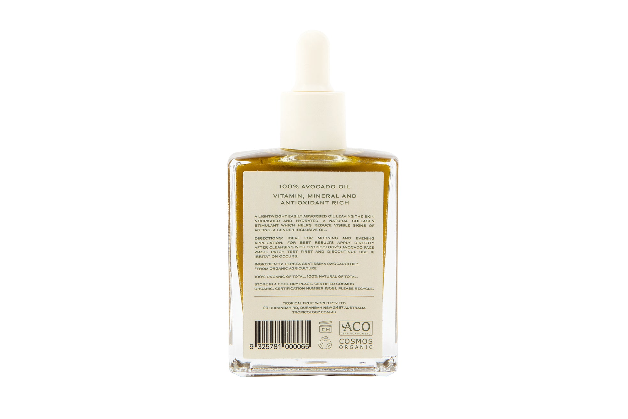 Tropicology Certified Organic Pure Avocado Face Oil